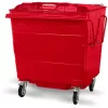 Red Steel lid Wheelie Bin